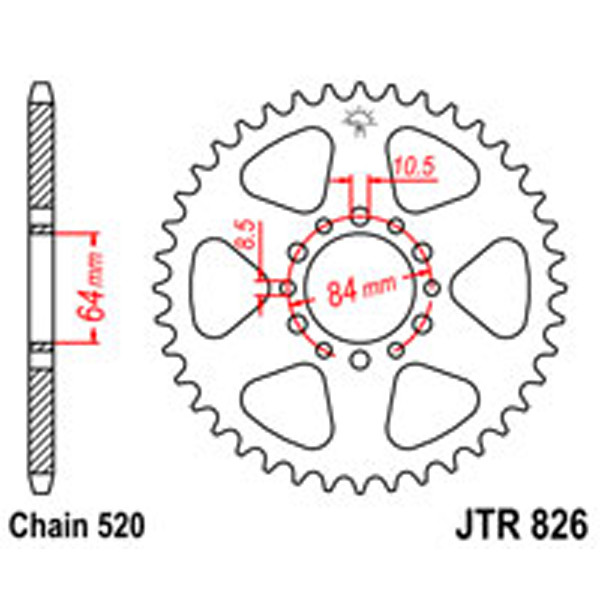 JT JT Rear Sprockets R/W 826-47T SUZ (811)